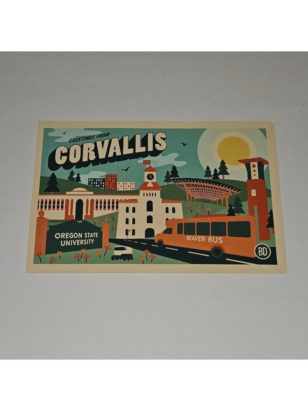 Greetings From Corvallis Oregon Postcard OSU State University Beavers UNUSED